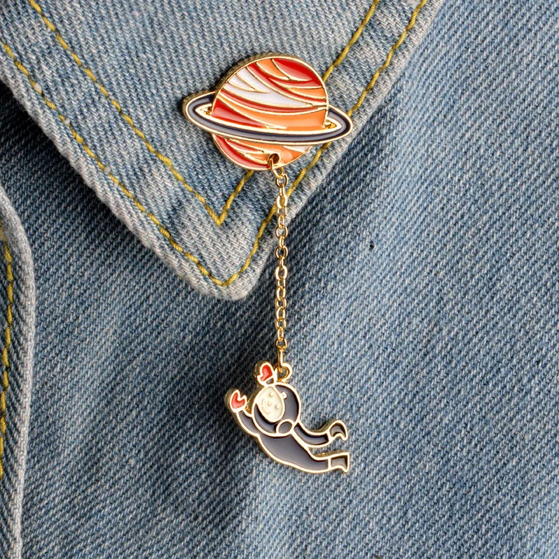 

Cute Planet Space Icons Emblem Pin Metal Badge Cartoon Icon Backpack Pin On Decoration Brooch Badge For Clothes Jeans DIY Craft