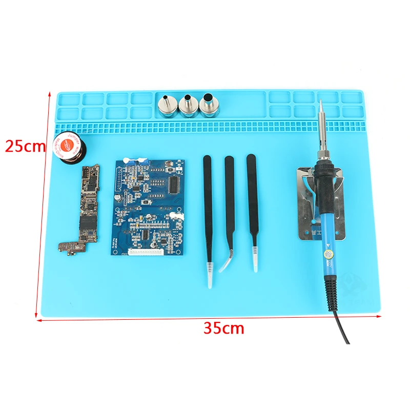 35x25 см термостойкий силиконовый коврик PCB BGA паяльная Ремонт Платформа теплоизоляция для TS100 907 936 паяльник