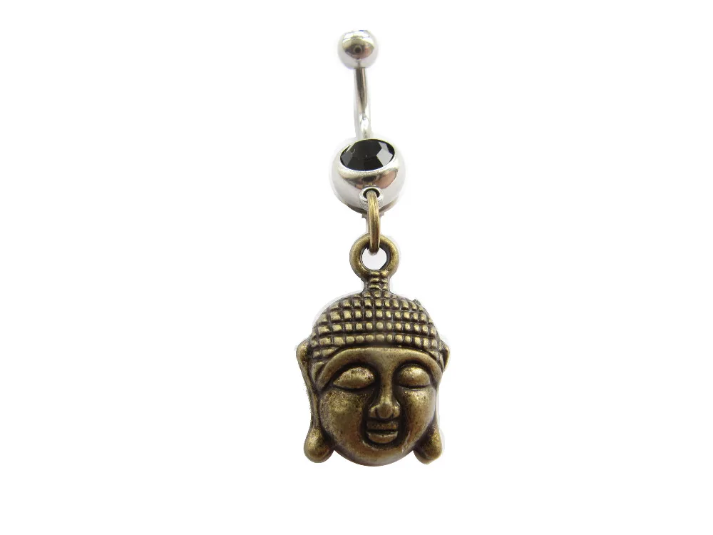 Wholesale 2pcs / lot Buddha Belly Ring Belly Button Ring Yoga Jewelry Zen Jewelry Navel Piercing