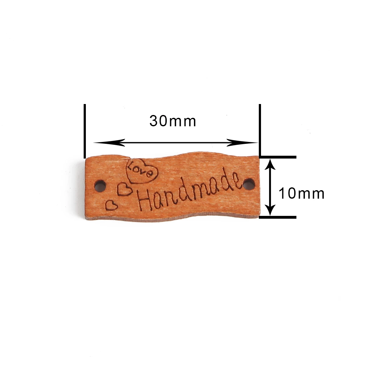 Горячая распродажа 10x30 мм деревянные ярлыки на кнопках ручной работы 50 шт. для рукоделия Подарочная Одежда Швейные аксессуары