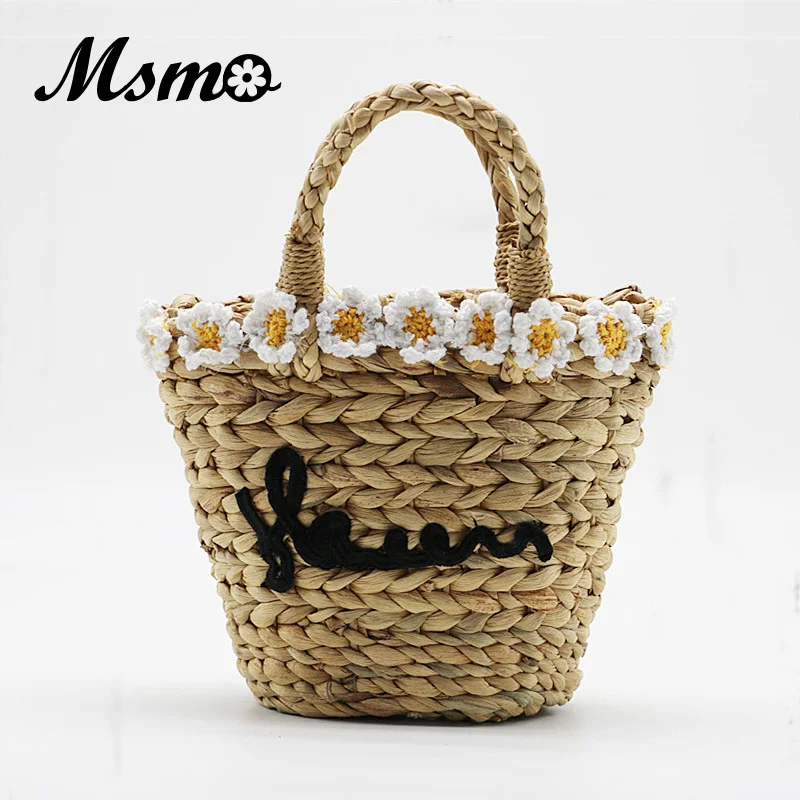 

Summer Straw Bag for Women 2018 Flowers Handmade Woven Beach Bag Bohemia Fashion Women's Handbags Shoulder Bags Tote Bags