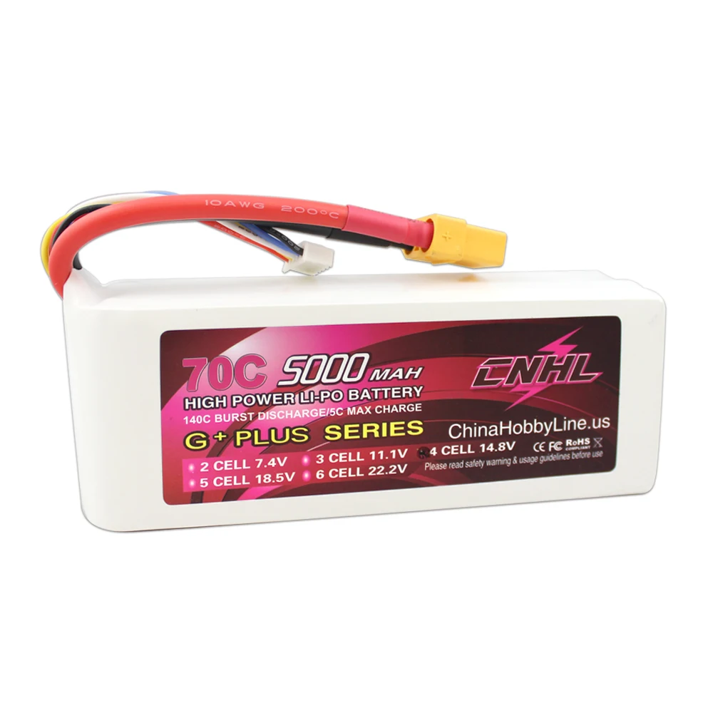 CNHL LI PO 5000mAh 14 8V 70C Max 140C 4S Lipo Battery Pack for RC Hobby