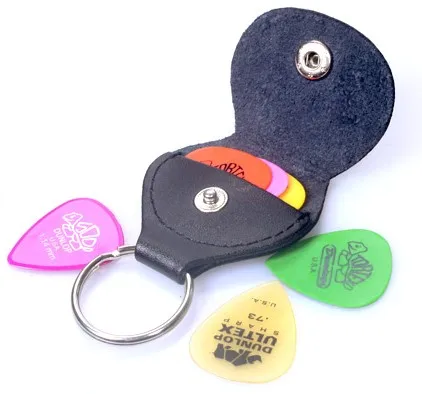 Dunlop 5201 Leather Pick Holder Keychain "D" logo Key Chain Picker's Pouch,  1/piece|pick holder|leather pick holderspick keychain - AliExpress