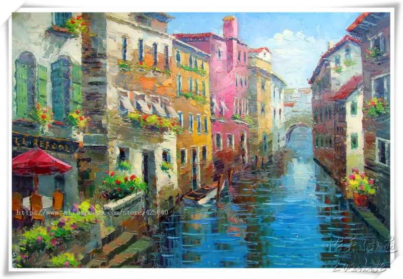 Venice Canvas Hand Painting Venice Canvas Hand Painting