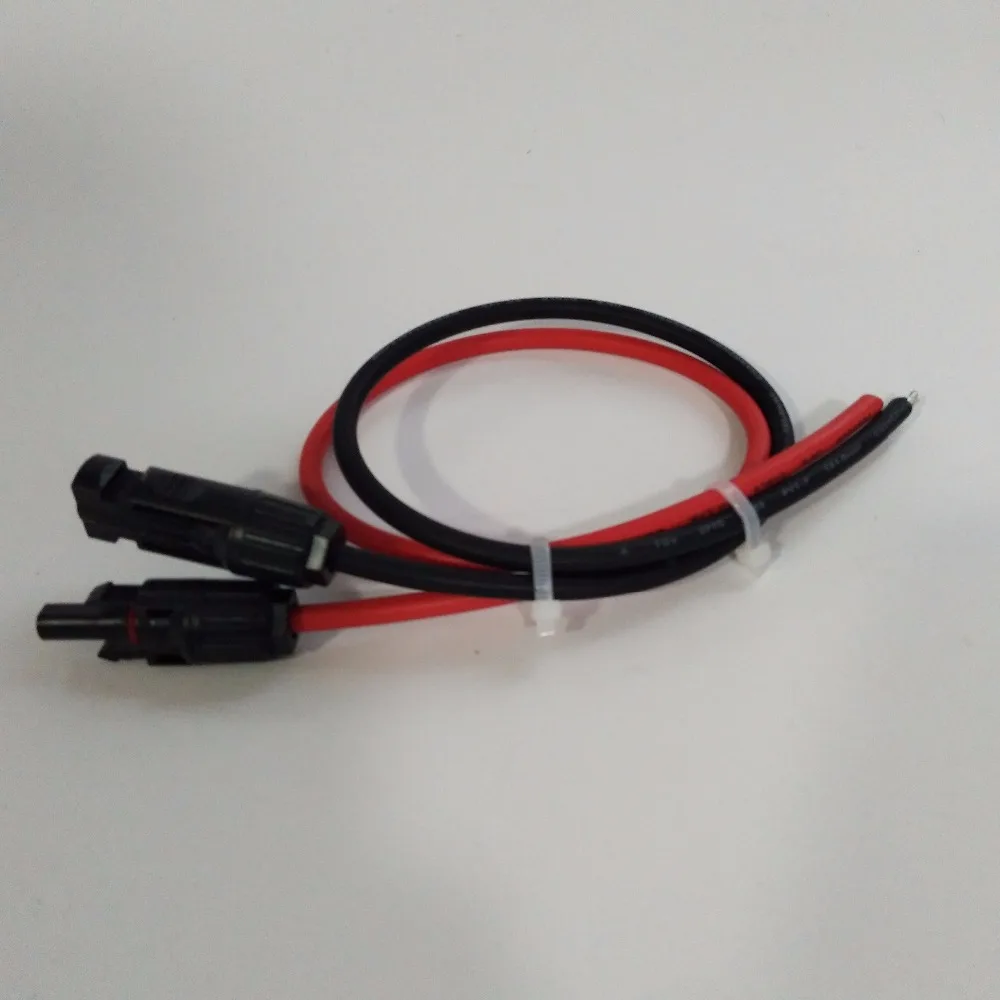 1 пара сертификат tuv 4mm2 AWG12 Панели солнечные Удлинительный кабель провод постоянного тока черный+ красный с MC4 разъем