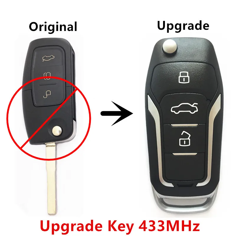

QCONTROL Upgrade Car Remote Key for Ford Focus Mondeo Fiesta HU101 Blade 433MHz