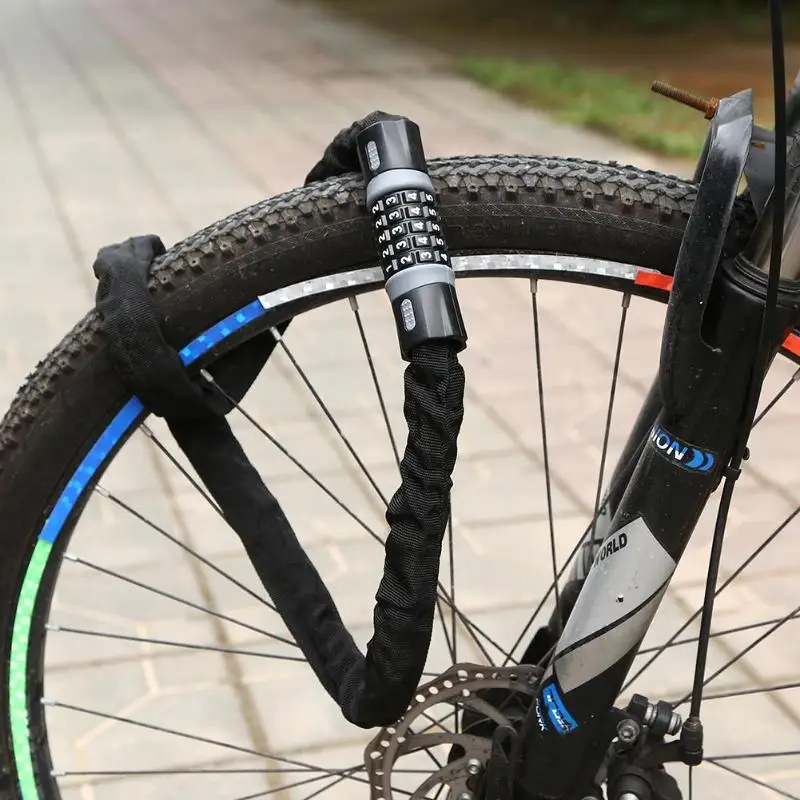 

2019 New 5 Digit Combination Password Lock Bicycle MTB Bike Safety Chain Cable Lock Bike Digital Chain Lock Bicycle Accessories