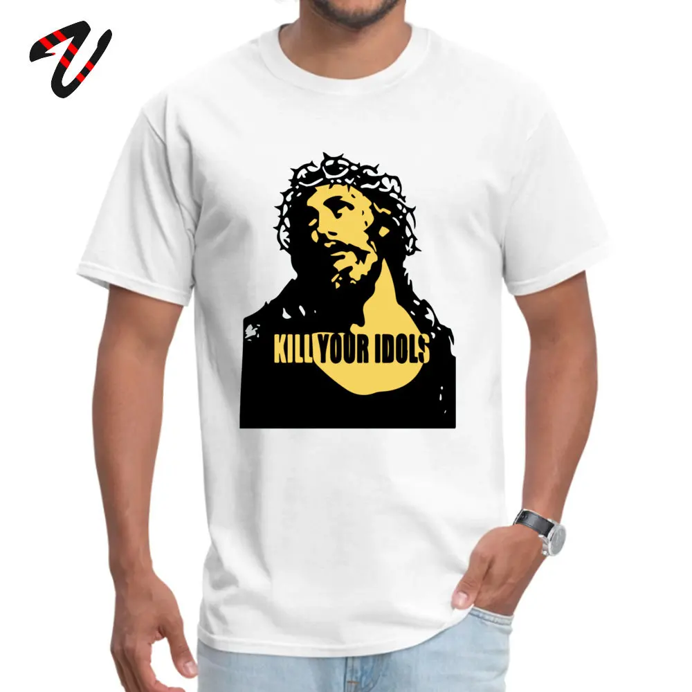 3D Printed 100% Cotton T Shirt for Men Short Sleeve Funny Tops & Tees Funny Summer/Fall Round Neck T-shirts Casual As Worn By Axl Rose Kill Your Idols Mens Guns white