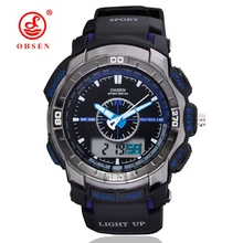 Лидер продаж, новые цифровые кварцевые мужские часы OHSEN с ЖК-дисплеем, подарки, 30 м, для дайвинга, дня, даты, будильника, синие, модные, для спорта на открытом воздухе, крутые, наручные часы