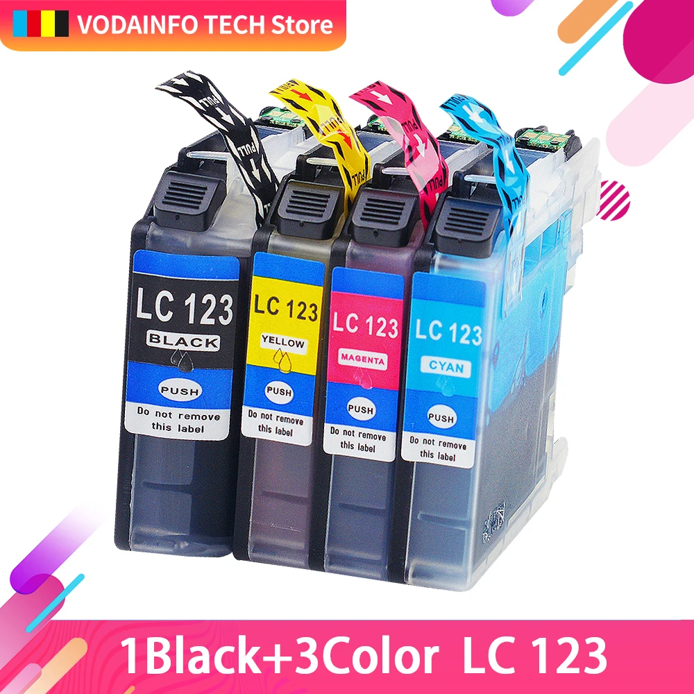4PK для Brother LC123 чернильный картридж совместимый MFC J4510DW J4610DW принтера LC 123 J4410DW