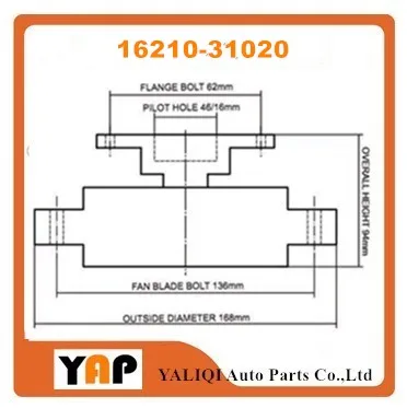 Двигатель муфты вентилятора для FITToyota Hilux GGN25R 1GR-FE 4.0L V6 16210-31020 2005