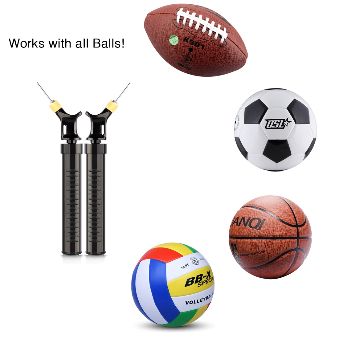 

New Creative Soccer Ball Inflator Pump Ultimate Quicker Pump for Basketball Football Pump Volleyball - Black