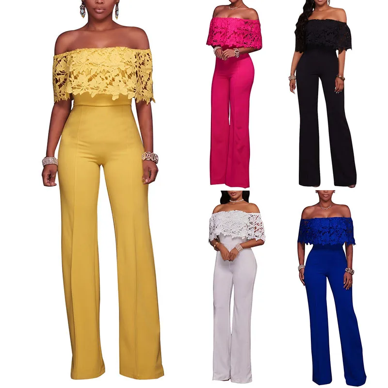 Sexy Women Off-shoulder Long Playsuit Lady Casual Party Cocktail Jumpsuit Romper