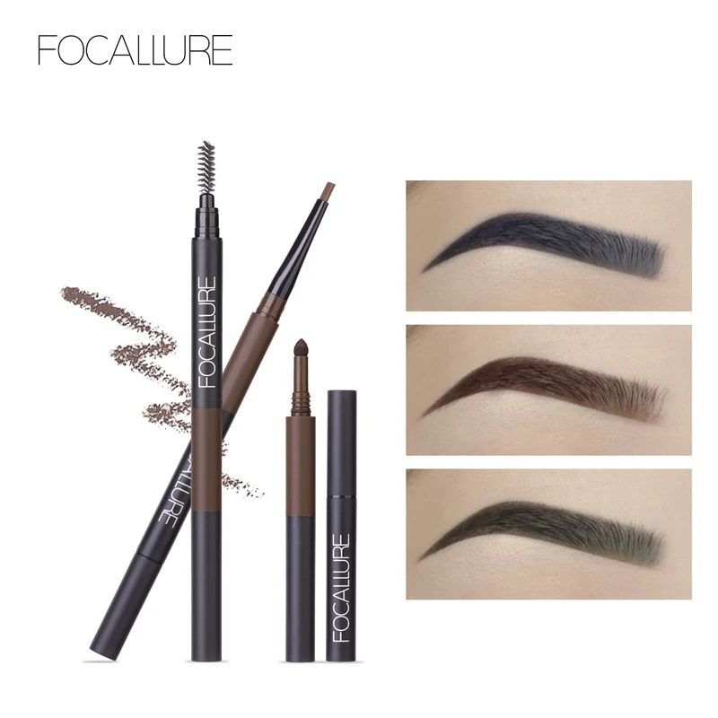 FOCALLURE 3 in 1 Auto Brauen Stift 24 Stunden Lang anhaltende Farbton Schatten Machen Up Weiche Glatte Fashion Augenbrauen bleistift und Pulver Augenbrauen|Augenbrauen-Verstärker| - AliExpress