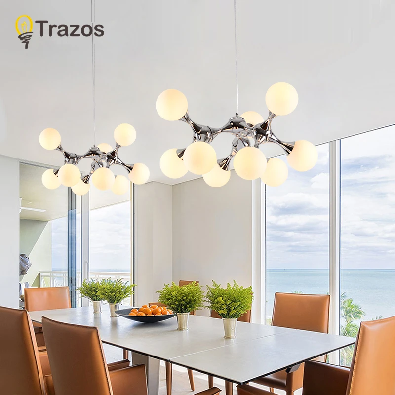 

LED Pendant Lights White Balls Modern Dinning room Pendant Lamps luminaire suspendu Restaurant Living room Light Fixtures