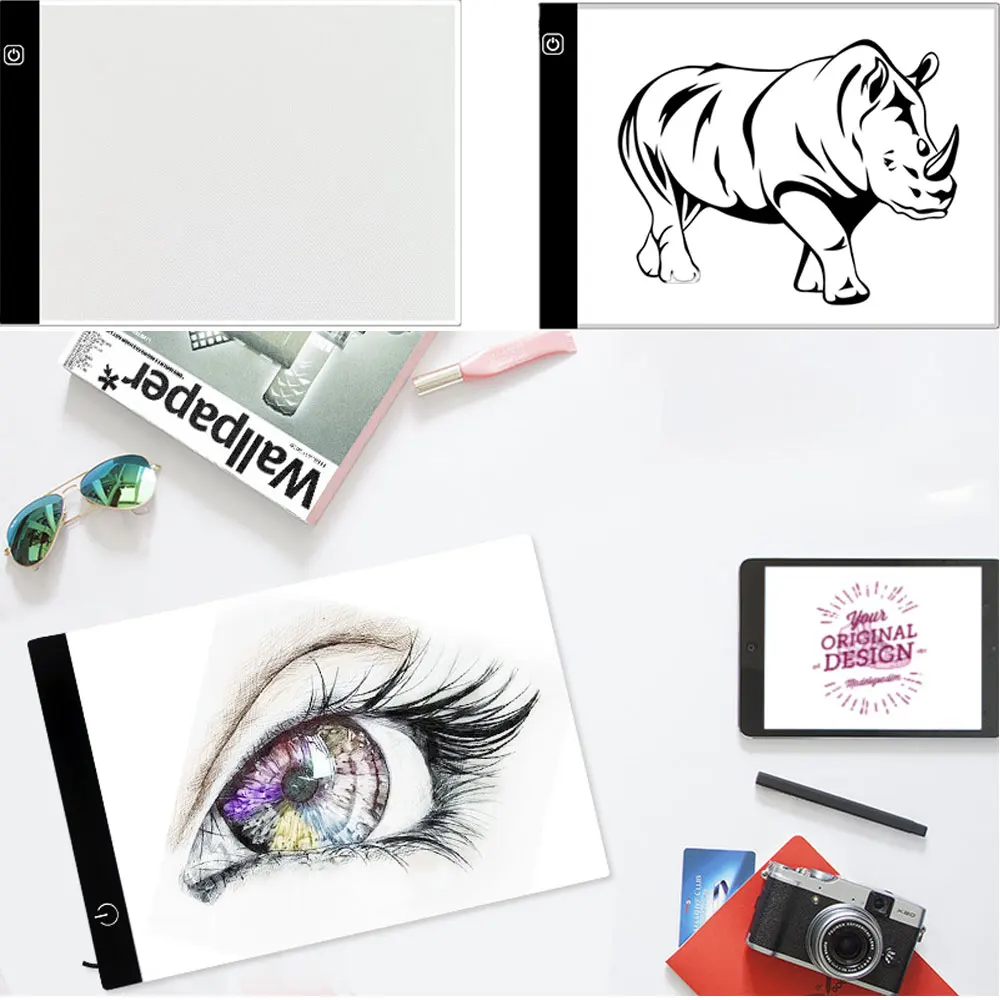 Ultrathin USB Charge A4 LED Dimmable Painting Panel Lamp Comic Sketch Write Draw Lighting Board Lig