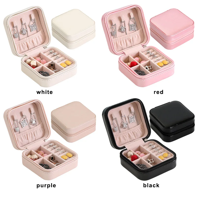 

Portable Jewelry Box Storage Organizer Zipper Portable Women Display Travel Case WXV Sale