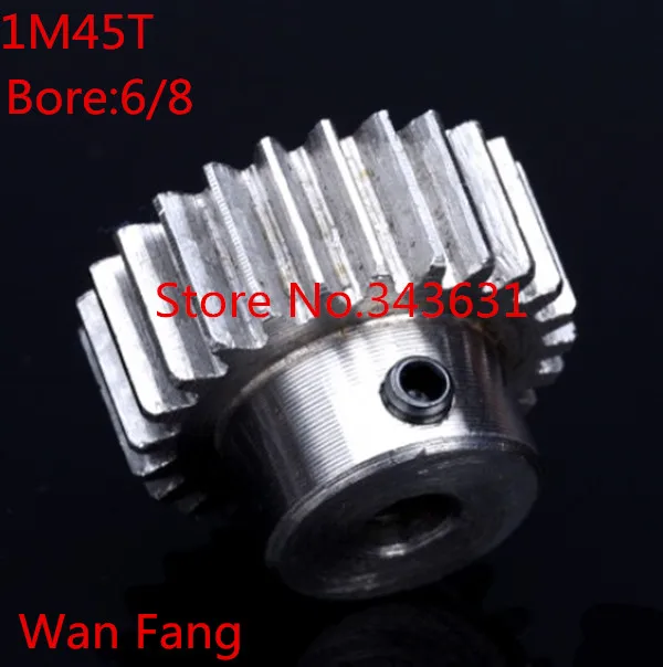 

2pc Mod 1 M=1 1M45T CNC Spur Gear pinion 45T 45Teeth Right Teeth positive gear 45# steel gear rack transmission RC