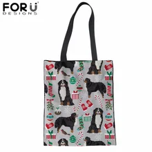 FORUDESIGNS/Холщовая Сумка Bernese Dog сумка с узором для женщин-подростков девочек для ежедневных покупок модная пляжная сумка Eco Bolsa