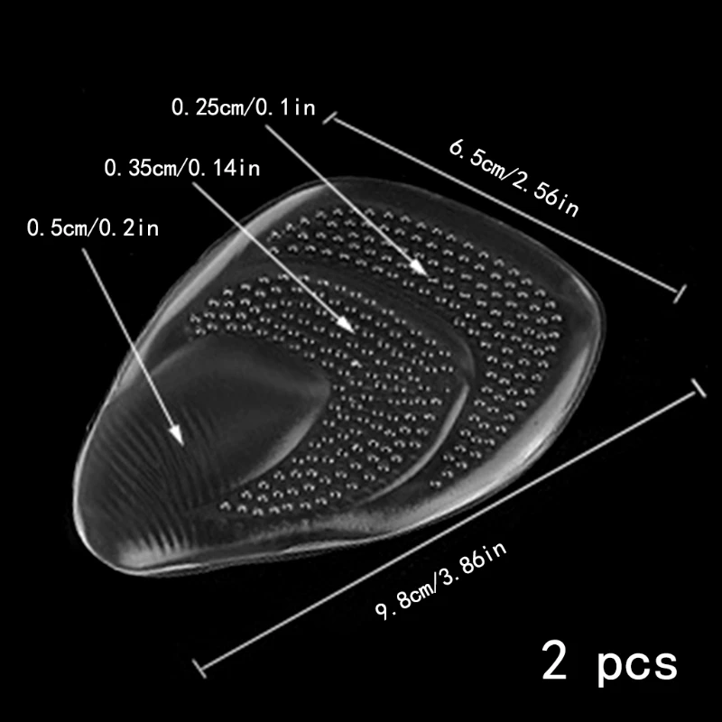2 шт. обуви Pad стопы подушки гель массаж Нескользящие высокие каблуки половина ладони поддержка
