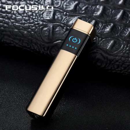 Умная сенсорная электронная USB Зажигалка, сигарета с двойной дугой, плазменная зажигалка, ветрозащитная сенсорная Зажигалка для зажигания, турбо Зажигалка для сигар, мужские подарки - Цвет: Luxury Gold