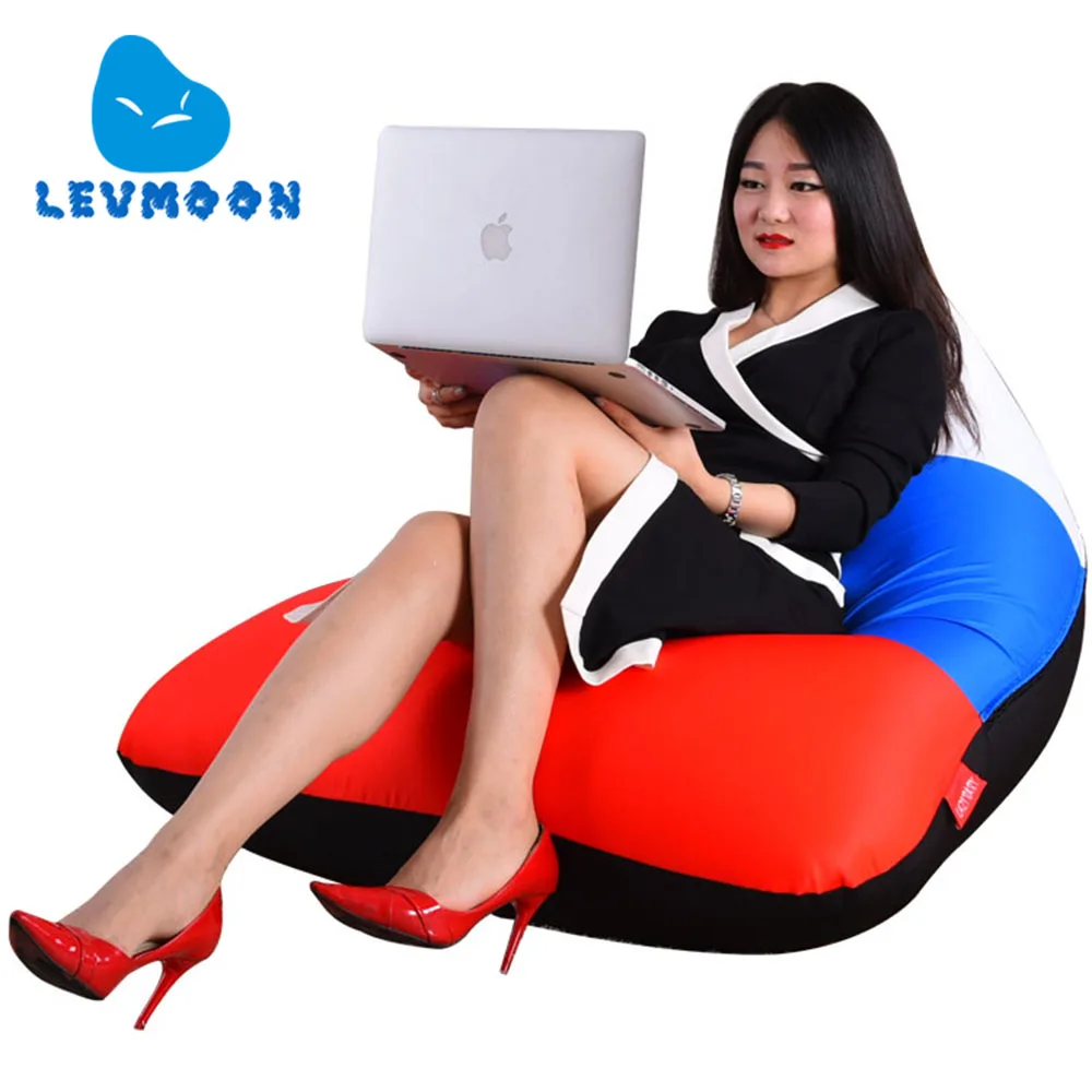 cheap LEVMOON Beanbag Sofa Chair Russian Flag Seat Zac Bean Bag Bed Cover Without Filling Indoor Beanbags