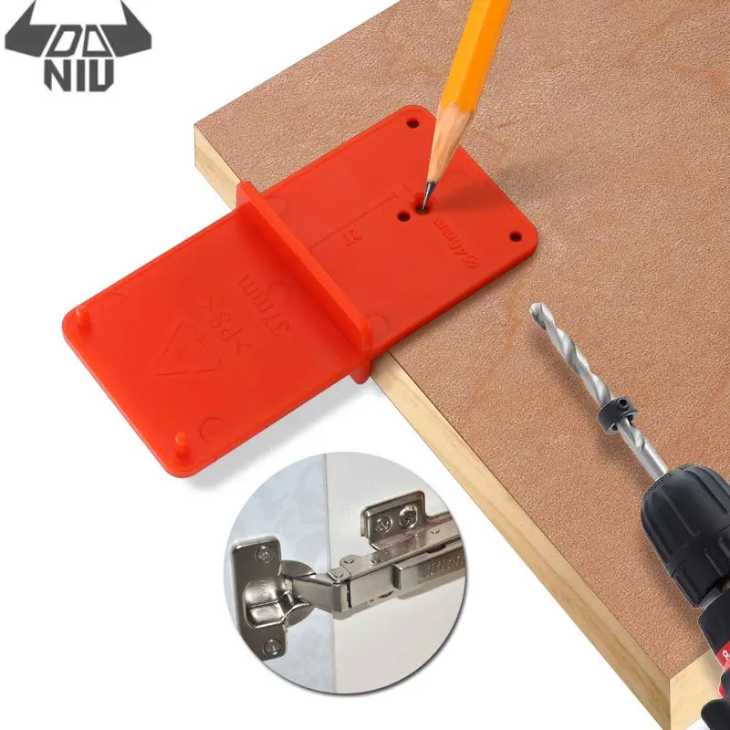 

DANIU Mini 35mm 40mm Hinge Hole Drilling Guide Locator Hole Opener Template Door Cabinets DIY Tool for Woodworking Tool