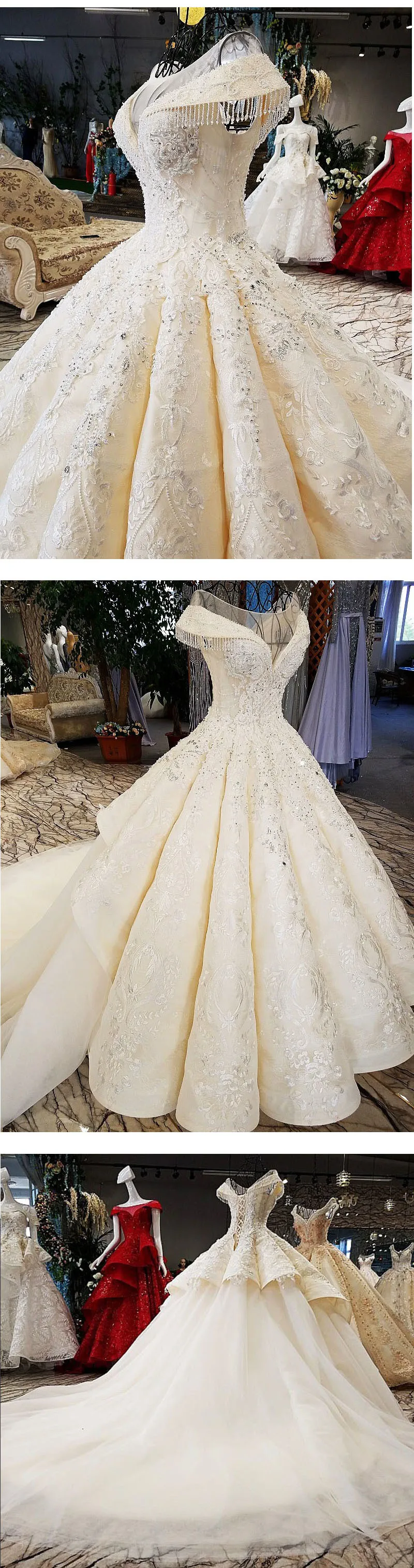 LS32104-De-Luxe-Dentelle-Robe-De-Mari-e-Ch-rie-Tulle-robe-de-Bal-En-Cristal