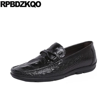 

Snake Skin Italy Loafers Snakeskin Men Genuine Leather Black Real European Python Prom Alligator Brand Luxury Crocodile Shoes