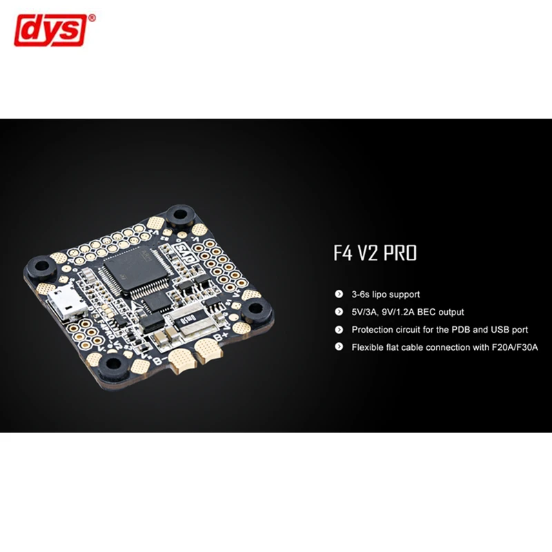 DYS управление полетом F4 PRO V2 Betaflight с 5 V/3A 9 V/1.2A BEC интегрированная схема защиты