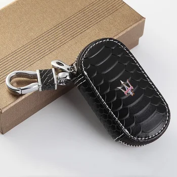 

Genuine Genuine Leather Bag Car Key Case Cover Wallets Fashion Women Man Housekeeper Holders Carteira For Maserati 1