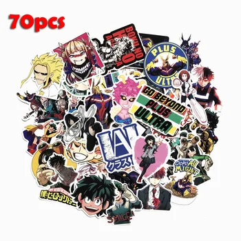 

70pcs Izuku Midoriya All Might Boku no Hero Academia Character Sticker for Mobile Phone Laptop Luggage Skateboard Car Stickers