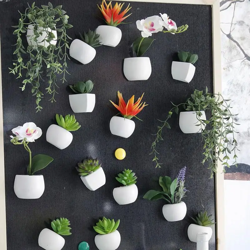 Simulated Bouquet Flower Succulent Plant Fridge Potted