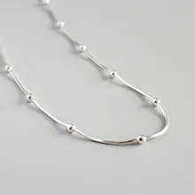 SHANICE New 925 sterling silver choker necklace collier femme, minimalism snake chain bead necklaces for women sterling silver