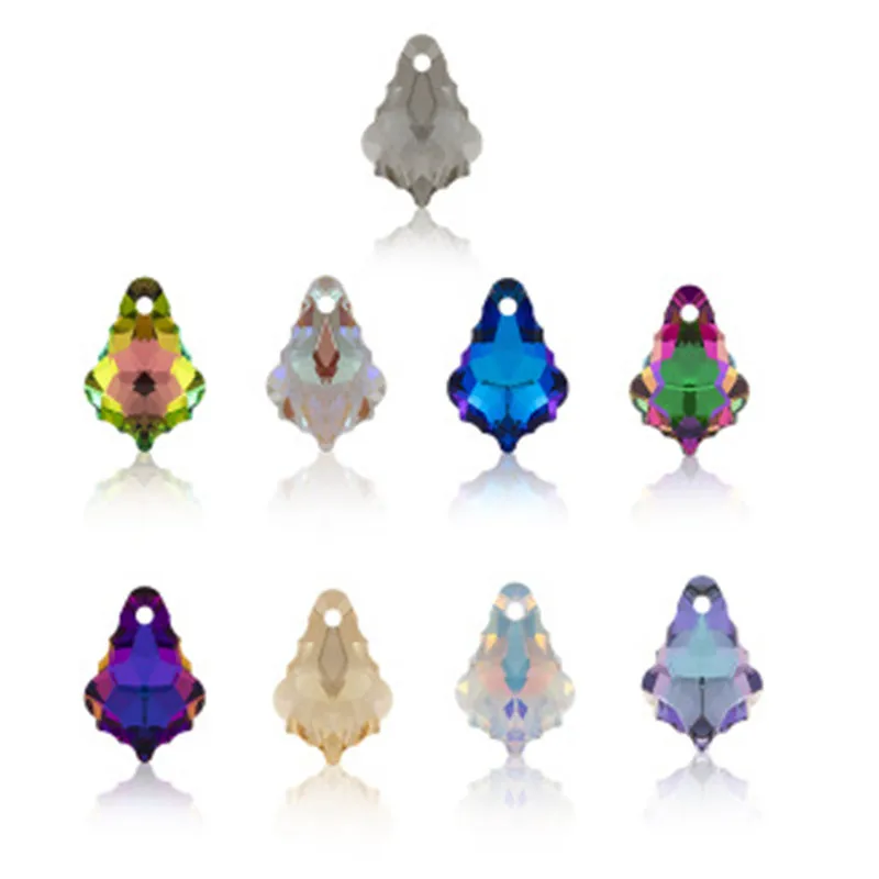 

72Pcs Crystal from 6090# Baroque Maple Leaf Shape Pendant K9 Glass Rhinestone loose beads for DIY jewelry making