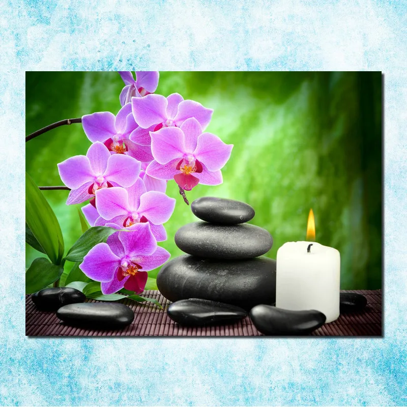 Дзен камень и бамбук мотивационные Книги по искусству Шелковый Холст плакат 13x18 32