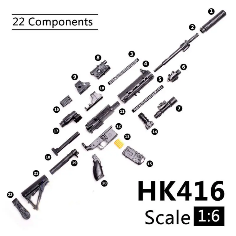 1:6 масштаб Игрушечная модель пистолета M134 MG42 AK47 98K винтовка Пазлы Строительные