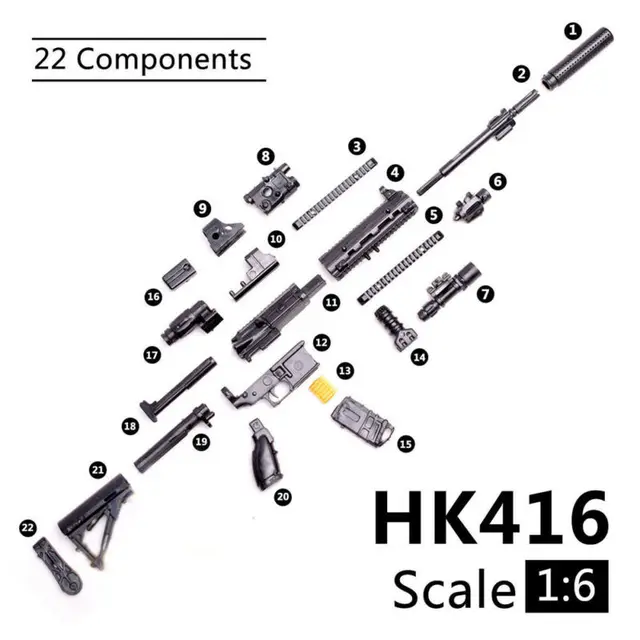 1:6 Scale Toy Mini  Gun Model M134 MG42 AK47 98K Rifle Puzzles Building Bricks Assembly Weapon Scene Sandpan Game Toy 2