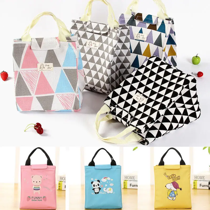 

Large Thermal Insulated Lunch Box Cooler Bag Tote Bento Pouch Lunch Container Portable Picnic Travel Food Box