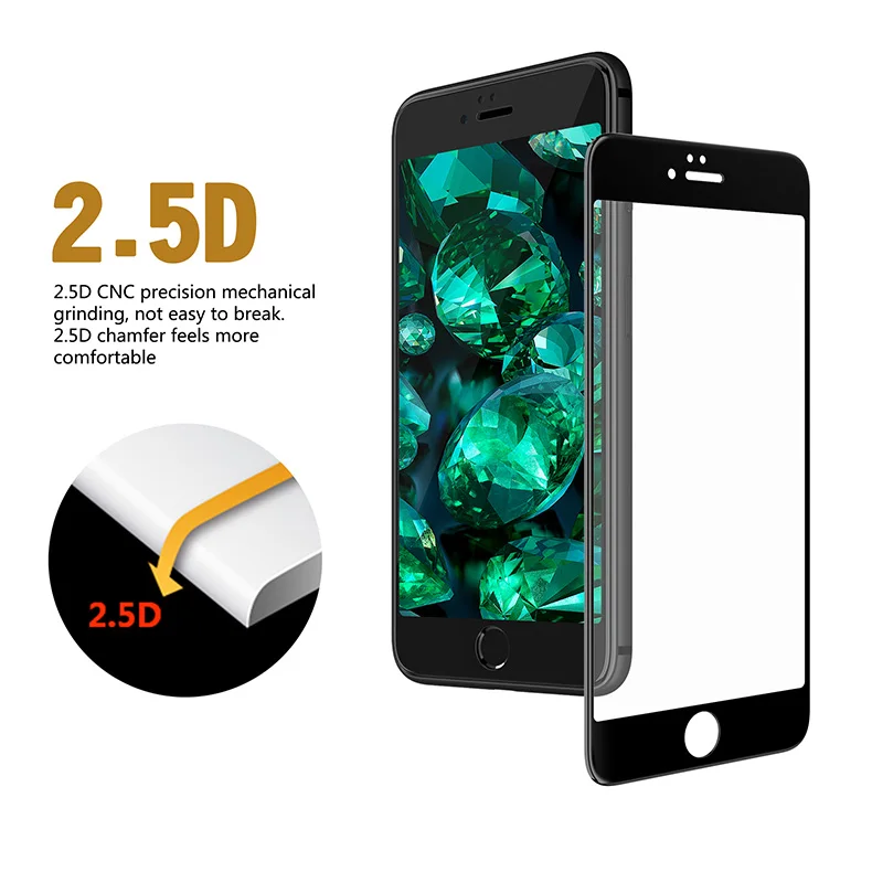 KINGXBAR for iPhone 7 8 Plus Screen Protector Anti Fingerprint Glass for iPhone 8 Glass On the for iphone 8 Plus Clear Full Film (2)