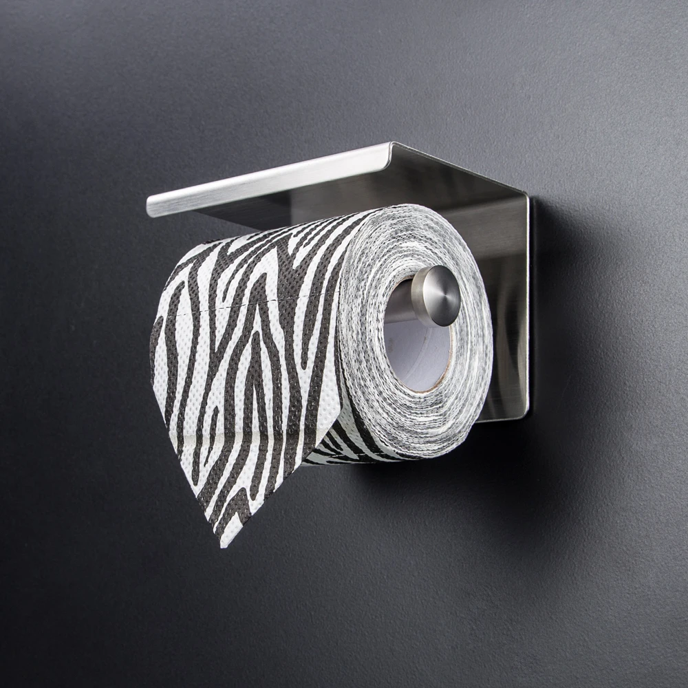 Держатель для туалетной бумаги-держатель для туалетной бумаги для ванной комнаты с полкой настенный держатель рулона ткани из нержавеющей стали матовый