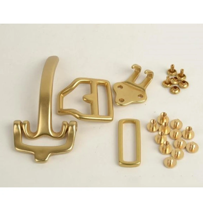 

DIY solid brass cavalryman vintage 3 size belt buckle with rivet and screws 1 set