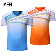 Рубашка для бадминтона с бесплатной печатью для мужчин/женщин, Спортивная футболка для бадминтона, футболки для настольного тенниса, одежда для тенниса, сухая крутая рубашка 3076A