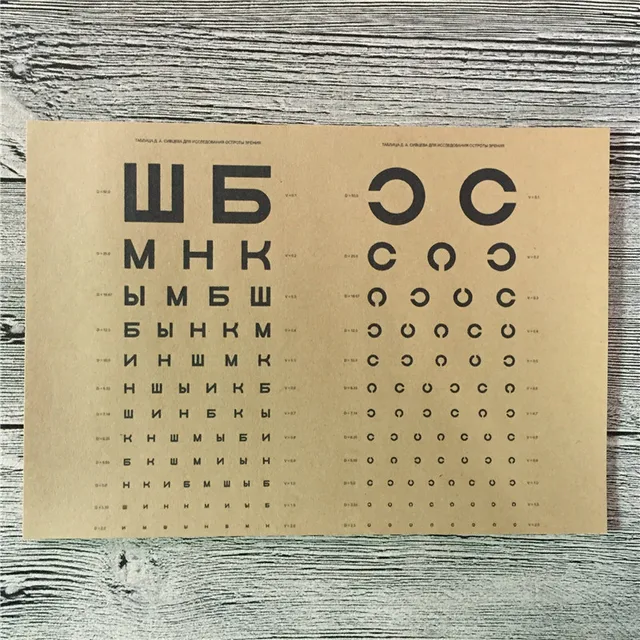 Top Fashion Ls 044 Vintage Kraft Paper Eye Chart Pictures For Wall Top Fashion Ls 044 Vintage Kraft Paper Eye Chart Pictures For Wall Poster