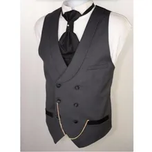 Изготовленные на заказ темно-серые мужские костюмные жилеты Slim Fit короткое пальто в формальном стиле для мужчин Свадебный костюм на выпускной двубортный