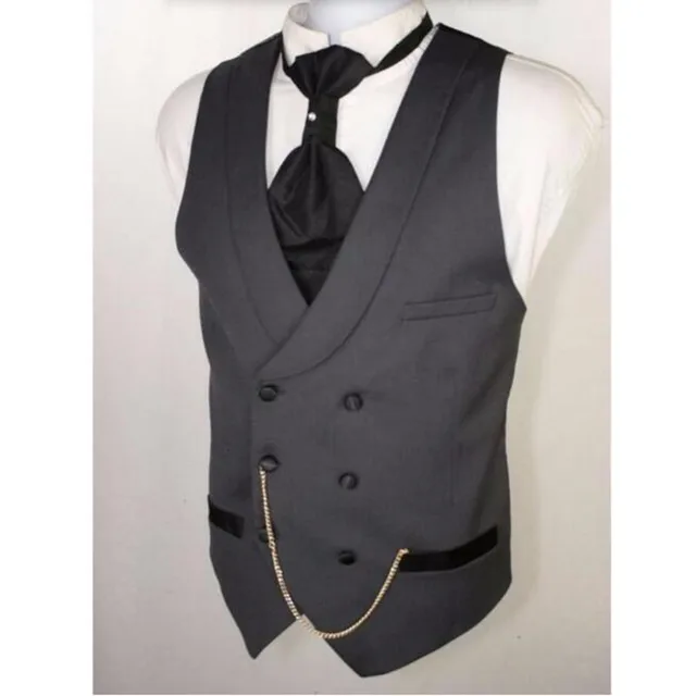 Custom Made Dark Gray Men Suit Vests Slim Fit Formal Waistcoat For Man
