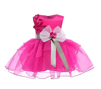 

Girls dress with bow party dress for girls rose dressess kids clothes veil dresses for girls