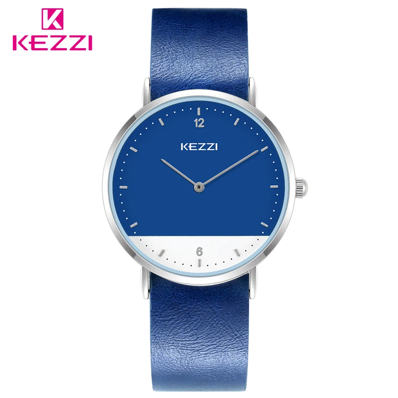 

KEZZI Fashion Ladies Wristwatch Double Colors Dial Women Quartz Watches Women's Casual Leather Dress Watch Lady Relogio Feminino