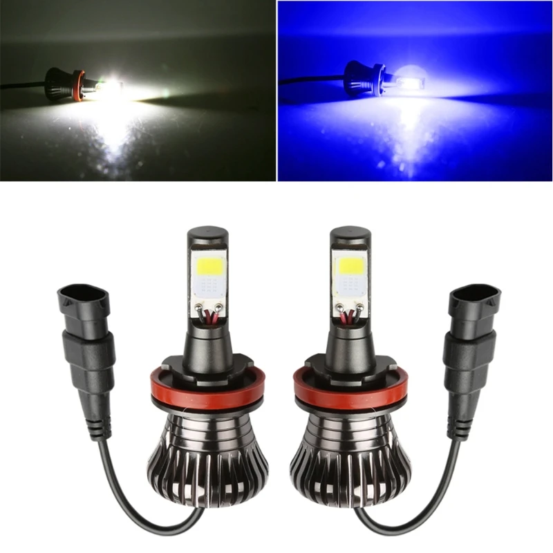

1 Pair DC 12V COB Waterproof Car Fog Light Bulb 80W H8/H11 White & Blue Conversion Kit Drop Ship No22