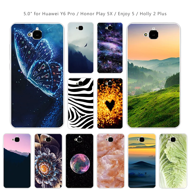 Для Huawei Y6 Pro/Honor Play 5X/Enjoy 5/Holly 2 Plus прозрачные силиконовые чехлы для телефонов Honor 4C pro